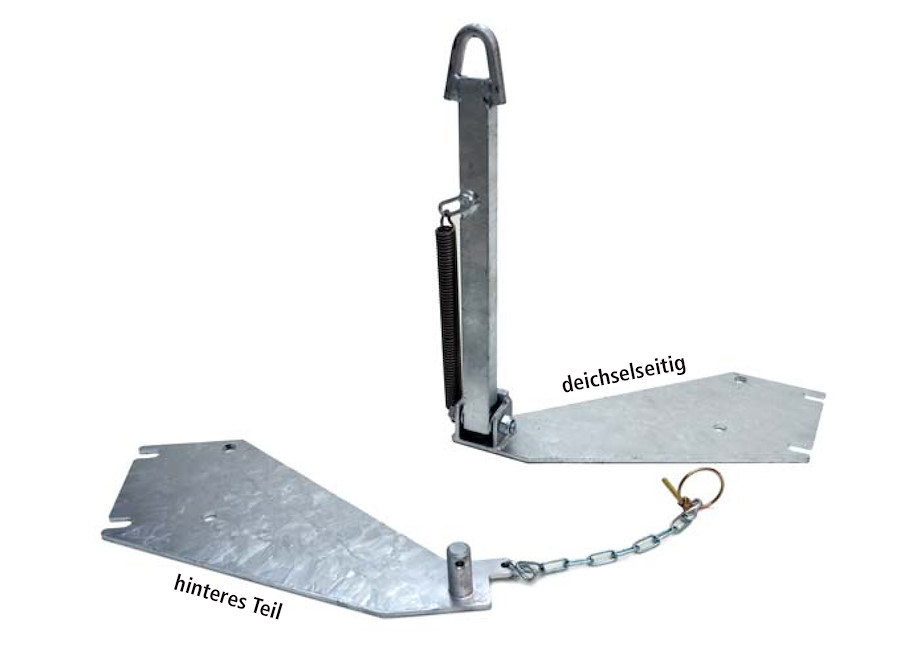 Anhängevorrichtung Hinterteil zu 800l Stahlcontainer